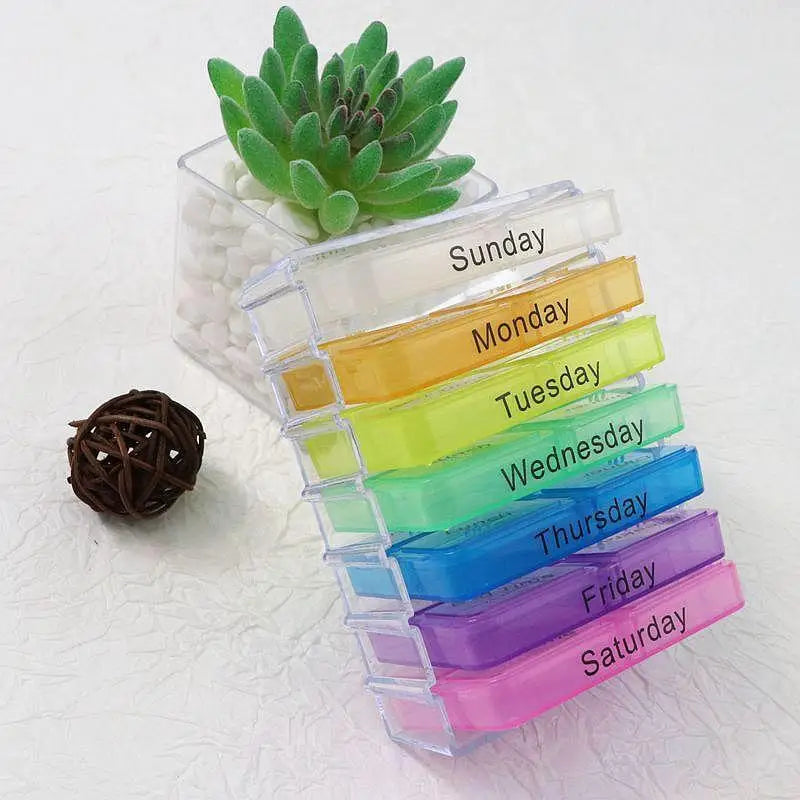 28-Grid 7-Day Weekly Pill Organizer | Portable Detachable Box Weekly Pill Organizer Qme