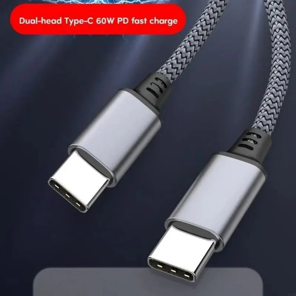 60W USB-C Fast Charging Cable Nylon Braided | 1M to 8M USB-C Charging Cable Qme