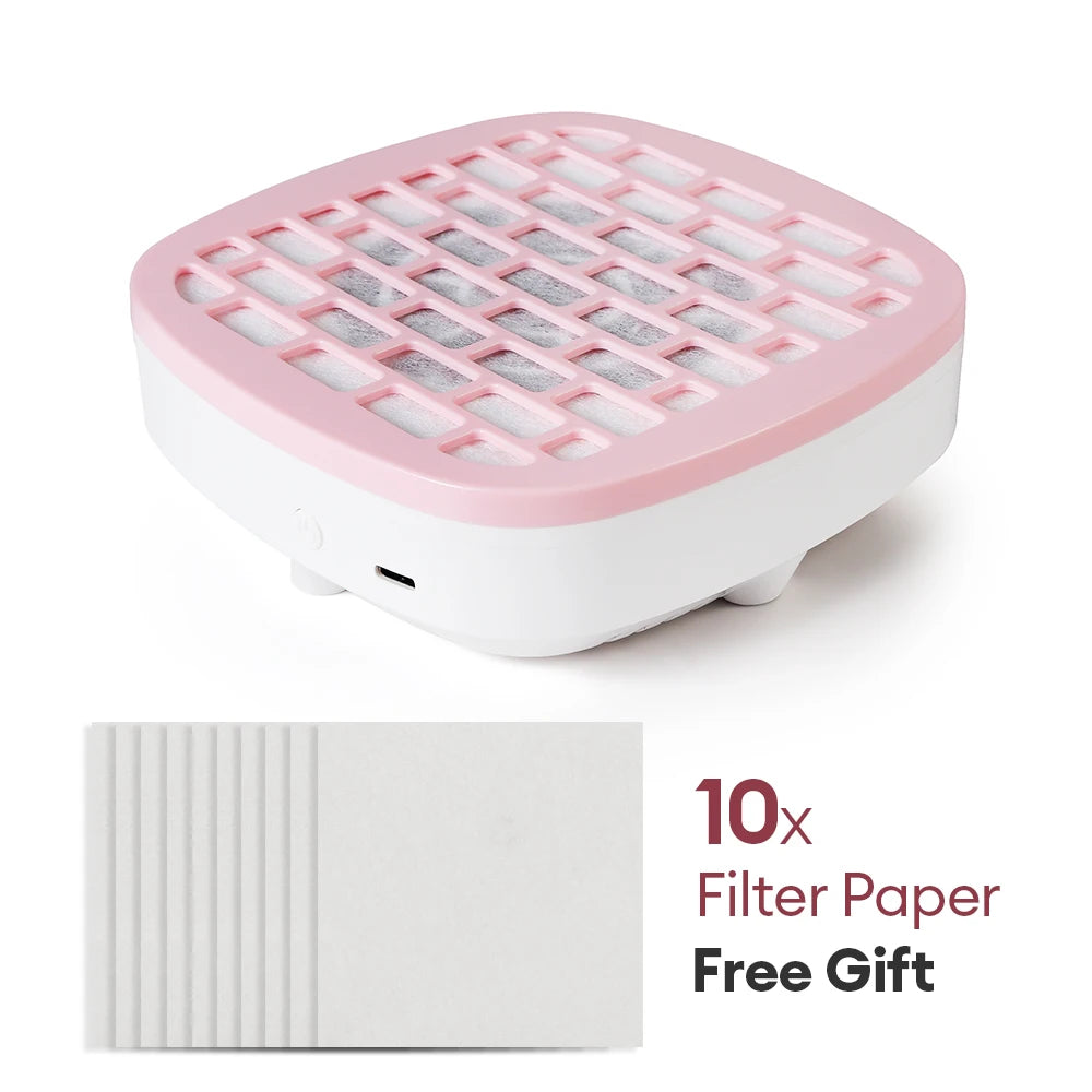 USB Mini Nail Dust Collector 3200RPM Portable Vacuum Fan Nail Dust Collector Qst PINK USB Type-C