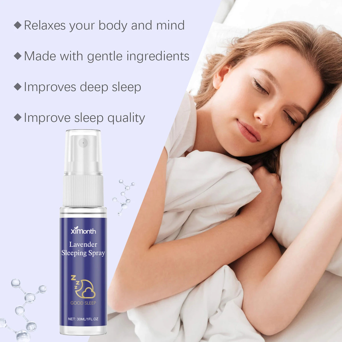 Lavender Aromatherapy Sleep Spray – Calming Pillow Mist 30ml Aromatherapy Sleep Spray Qst