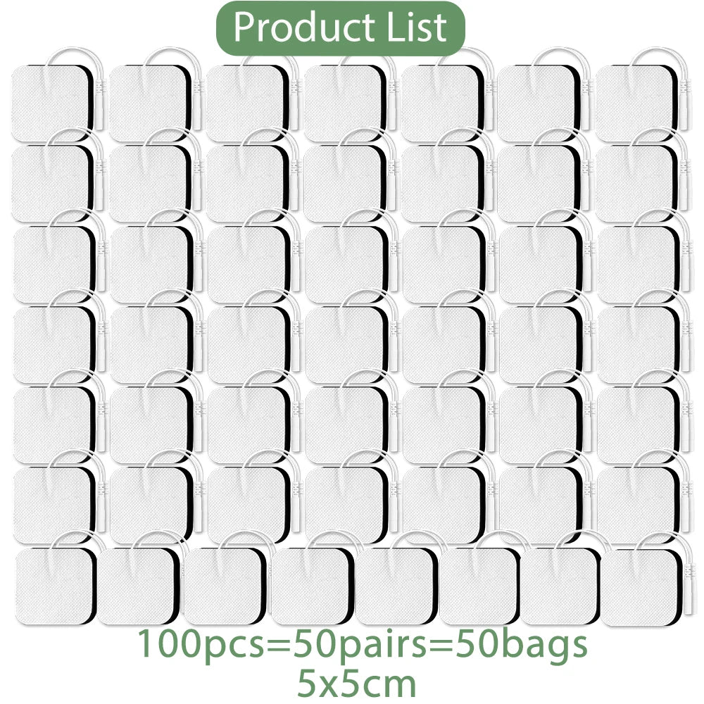TENS EMS Electrode Pads Non-Woven Replacement 10–100 Pack Electrode Pads Qst Z1-128-100Pcs 5x5cm