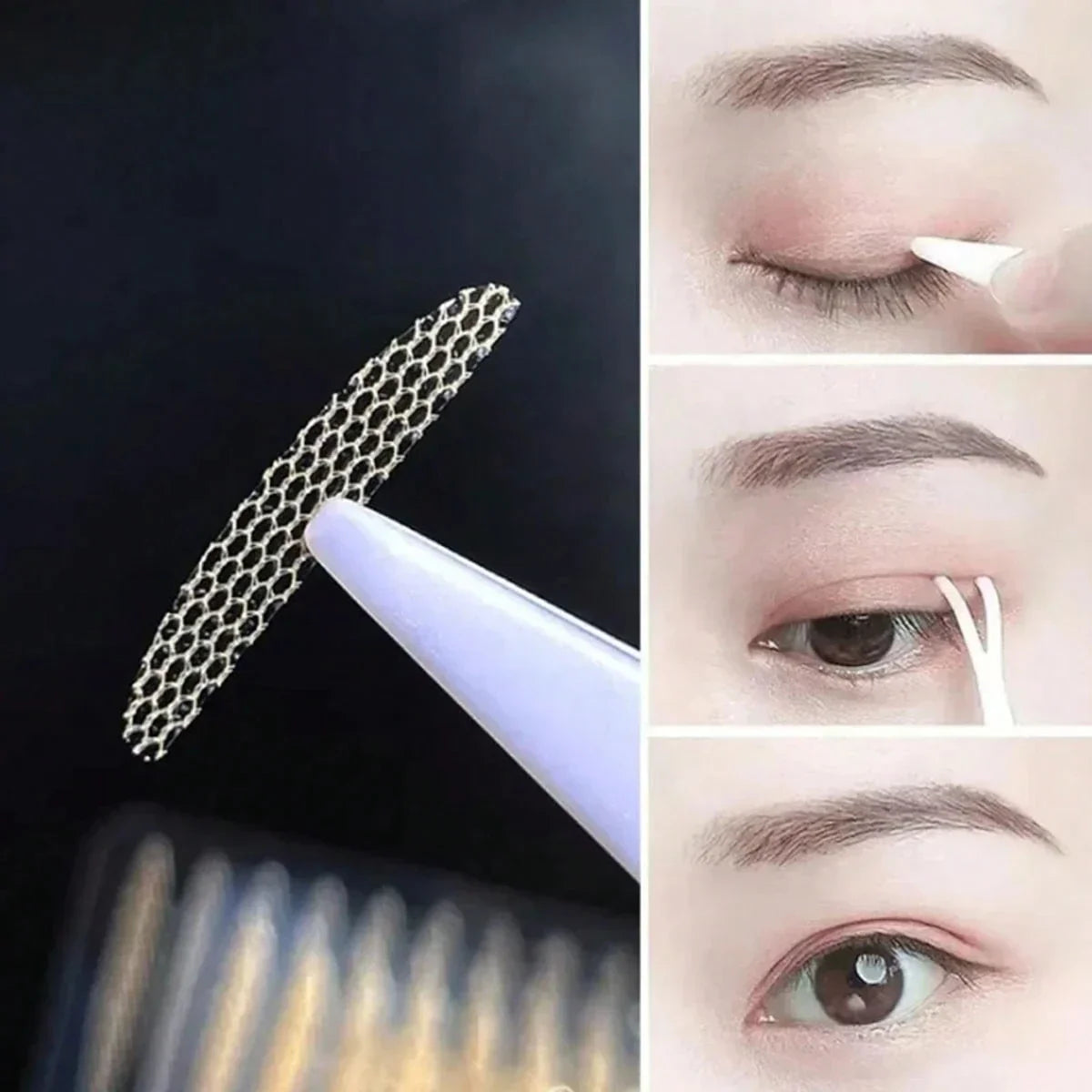 Invisible Double Fold Eyelid Tape – Clear & Beige Lace Eyelid Tape Qme