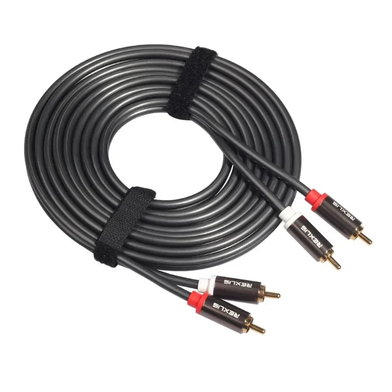 4-Head RCA Splitter Audio Cable – Gold-Plated Aluminum Alloy RCA Audio Cable Qme