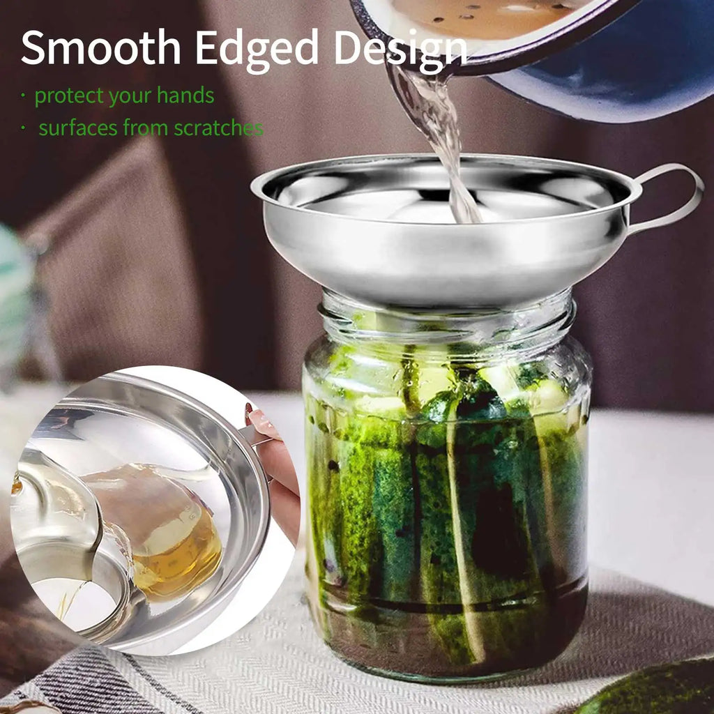 Stainless Steel Canning Funnel with Handle for Mason Jars Canning Funnel Qme