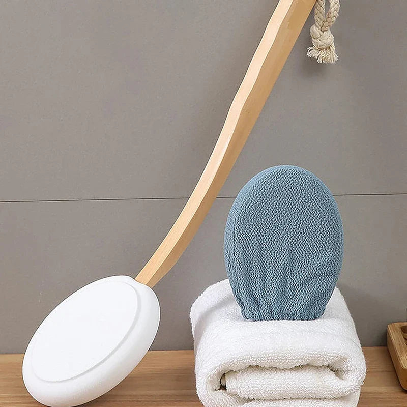 Long Handle Shower Body Brush & Sunscreen Applicator Body Brush Scrubber Qme