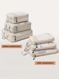 Travel Compression Bags – Lightweight Clothing Organizer Set Travel Packing Organizer Qme Beige