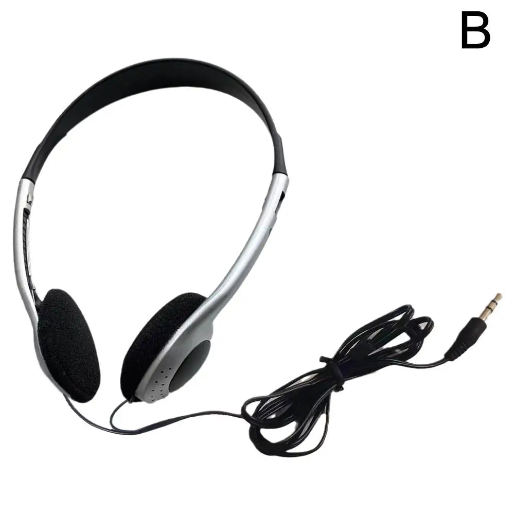Retro Over-Ear Wired Headphones – Vintage MP3 Headset, Black Retro Wired Headphones Qme sliver