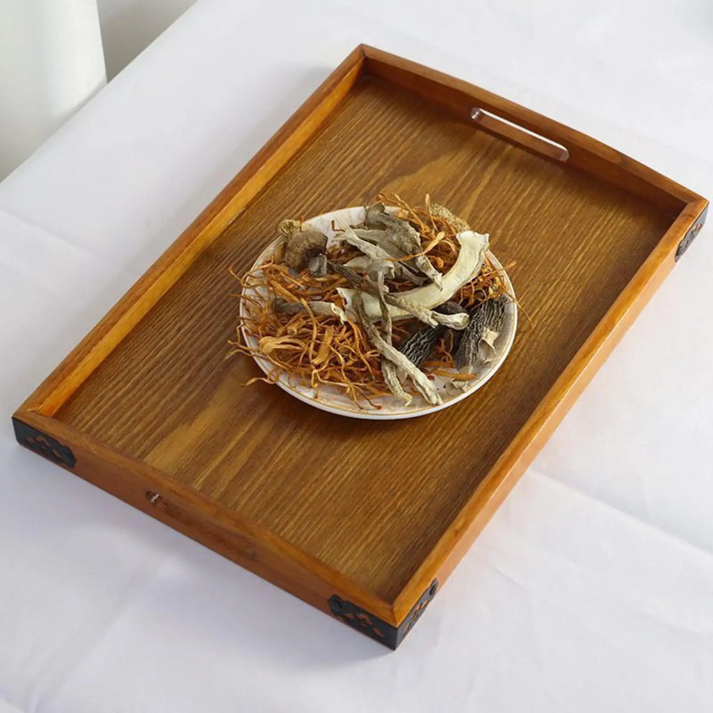 Wood Rectangular Serving Tray & Storage Organizer – 30x20cm Wood Serving Tray Qme