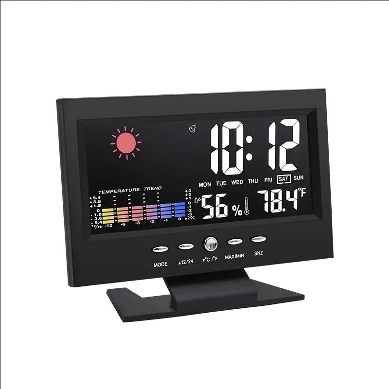 Digital Weather Station Clock Thermometer & Humidity Meter Weather Station Clock Qme