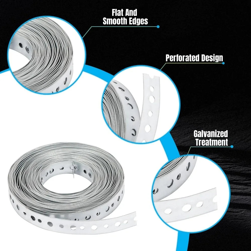 Galvanized Metal Pipe Straps – Bendable Porous Hanger Fixing Pipe Hanger Strap Qme