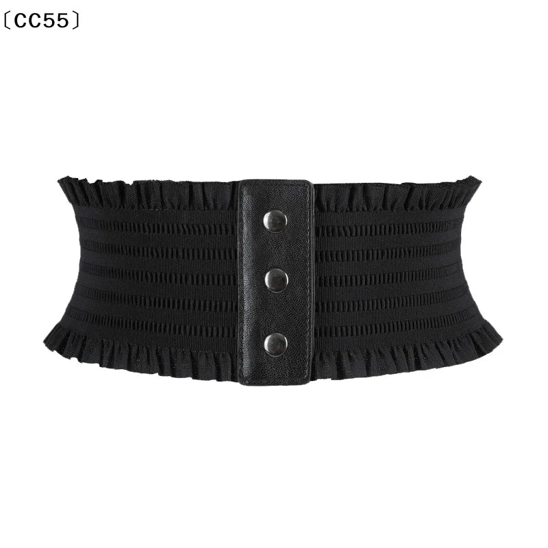 Women's Elastic Wide Waistband Lace Cummerbund Belt Women's Fashion Belt Qst