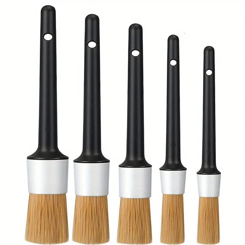 Boar Hair Car Detail Brush Set – Interior & Exterior Car Detail Brush Qme