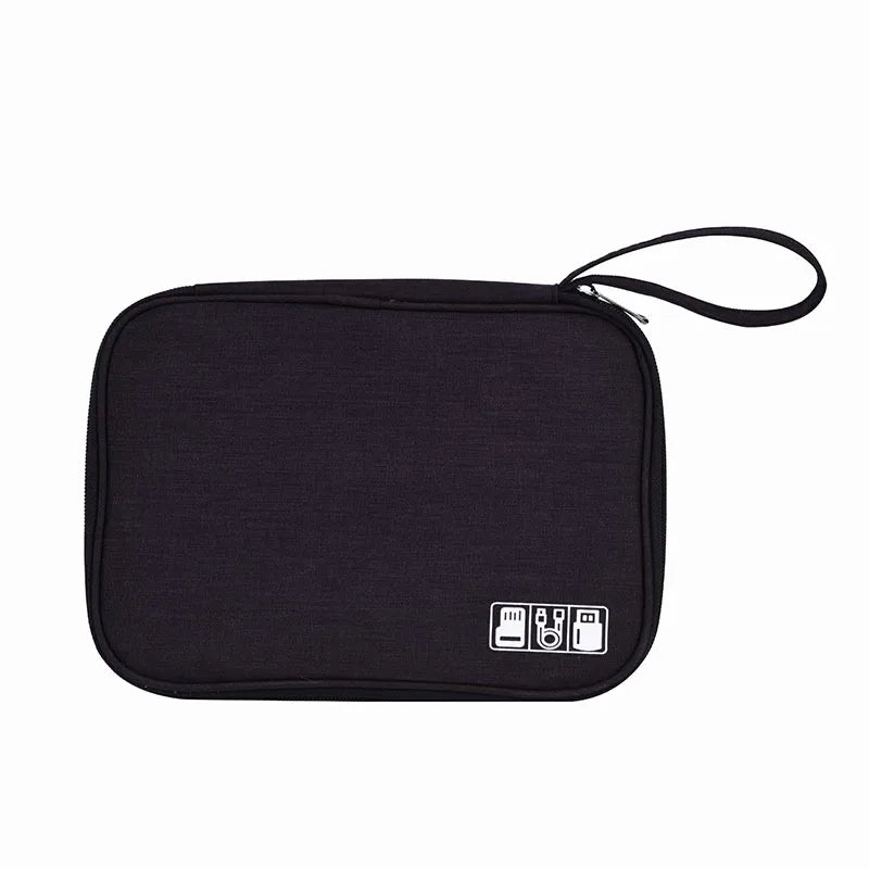 Waterproof Digital Cable Organizer Bag | Portable Storage Cable Organizer Bag Qme black