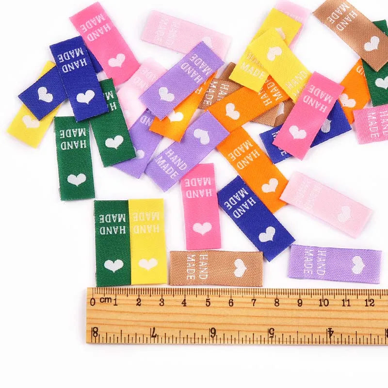 Heart Pattern DIY Cloth Labels for Sewing & Handmade Crafts Decorative Sewing Labels Qme