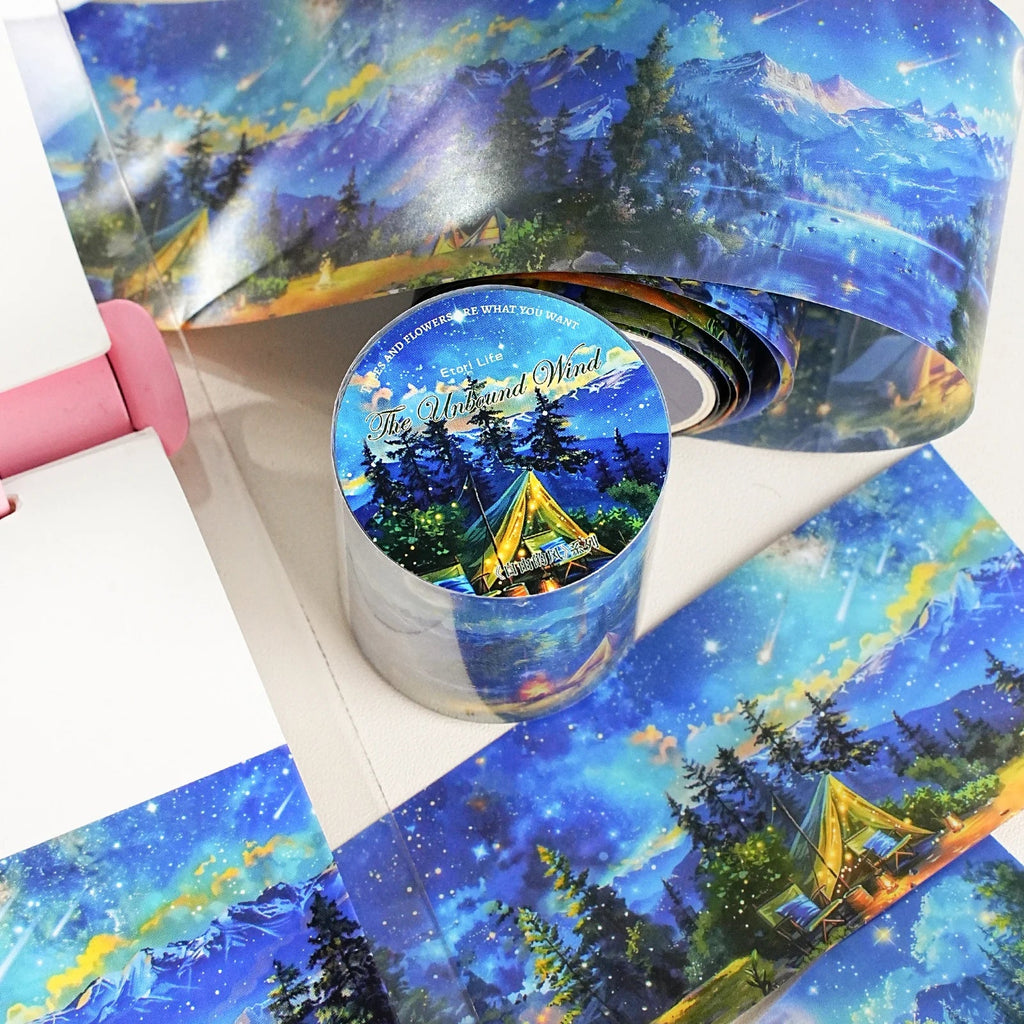 Watercolor Landscape PET Tape Roll – DIY Scrapbooking Craft Decorative Craft Tape Qme