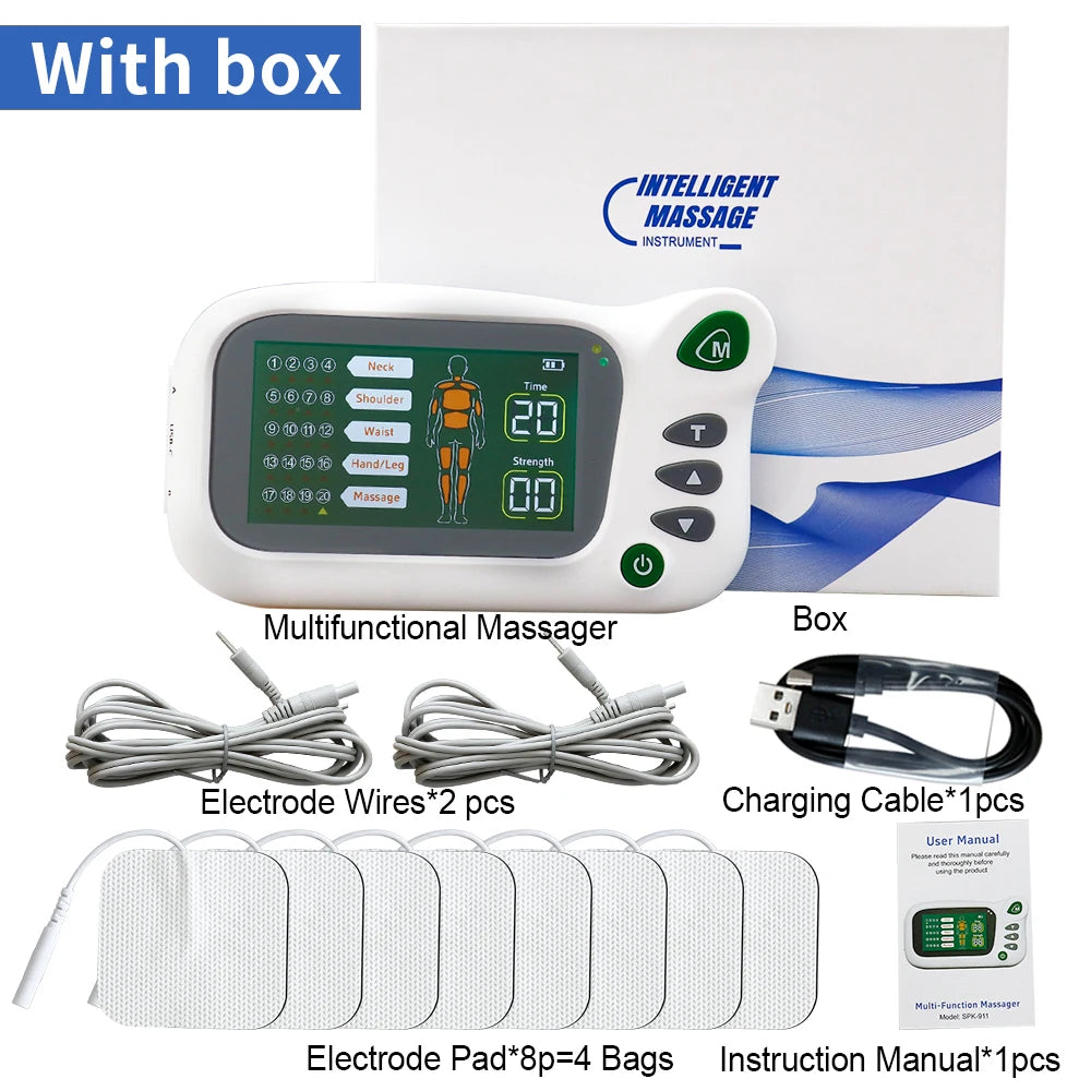 TENS EMS Muscle Stimulator – 20 Modes Rechargeable Massager TENS EMS Massager Qst With Box