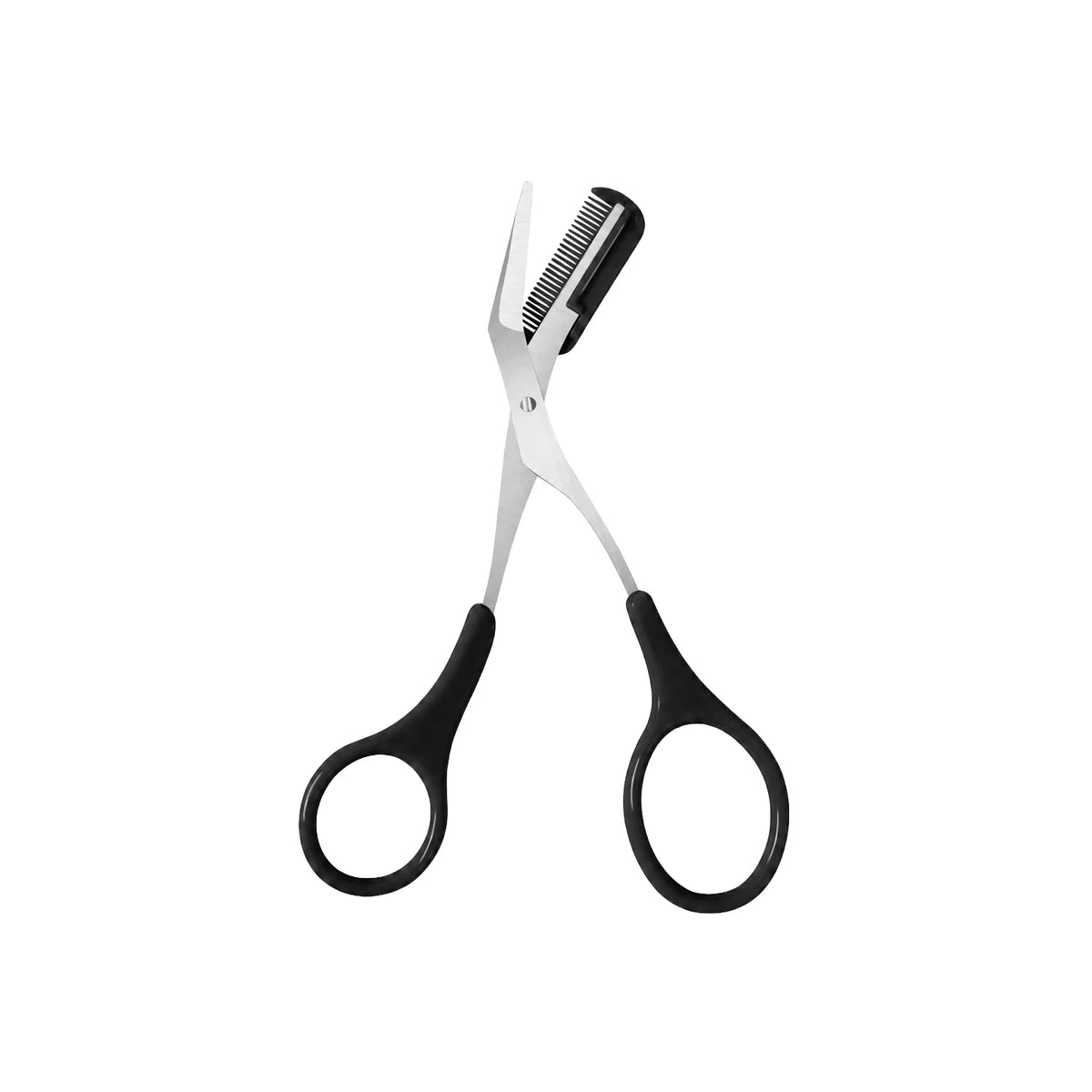 Eyebrow Scissors with Comb – Curved Precision Brow Trimmer Eyebrow Grooming Tool Qst black-1pcs