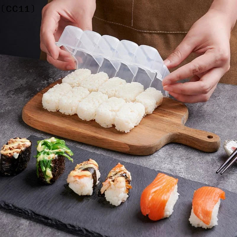 10-Grid Rice Ball Mold & Spoon – Non-Stick Onigiri Maker Onigiri Rice Mold Qme Default Title