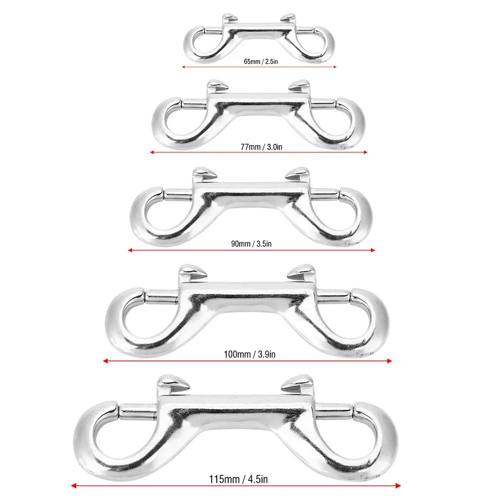 316 Stainless Steel Double Ended Bolt Snap Hook Clip Buckle Bolt Snap Hook Qme