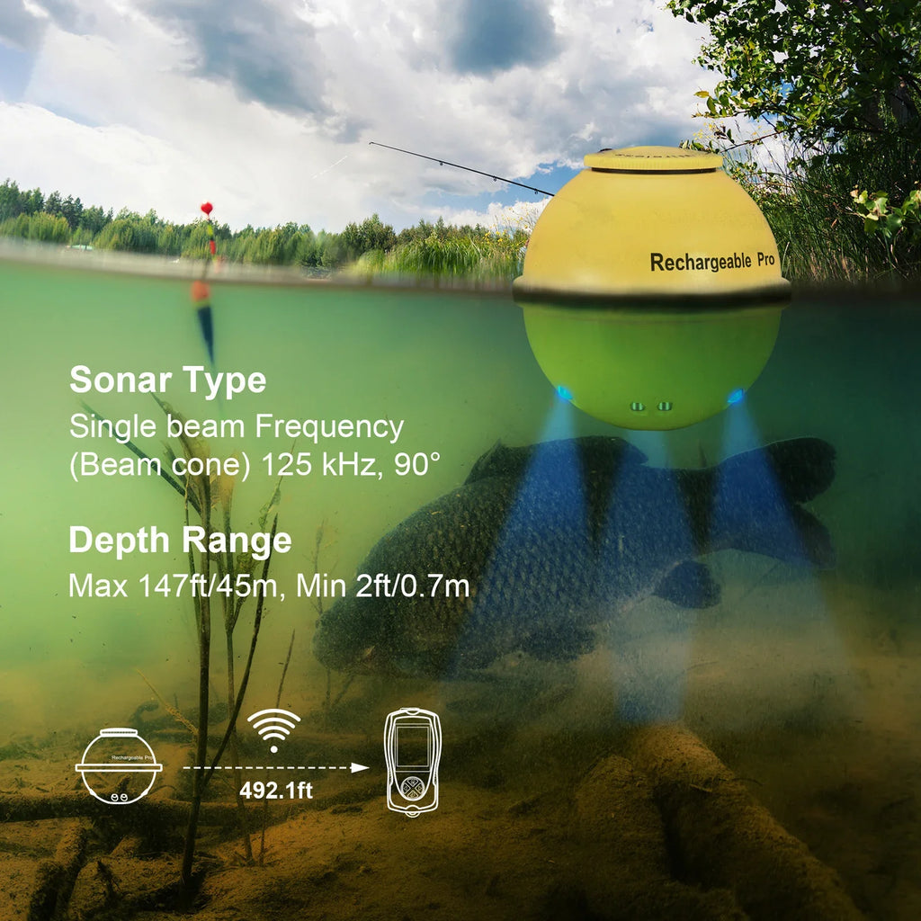Portable Fish Finder Sonar Transducer with LCD Screen Portable Fish Finder Qme
