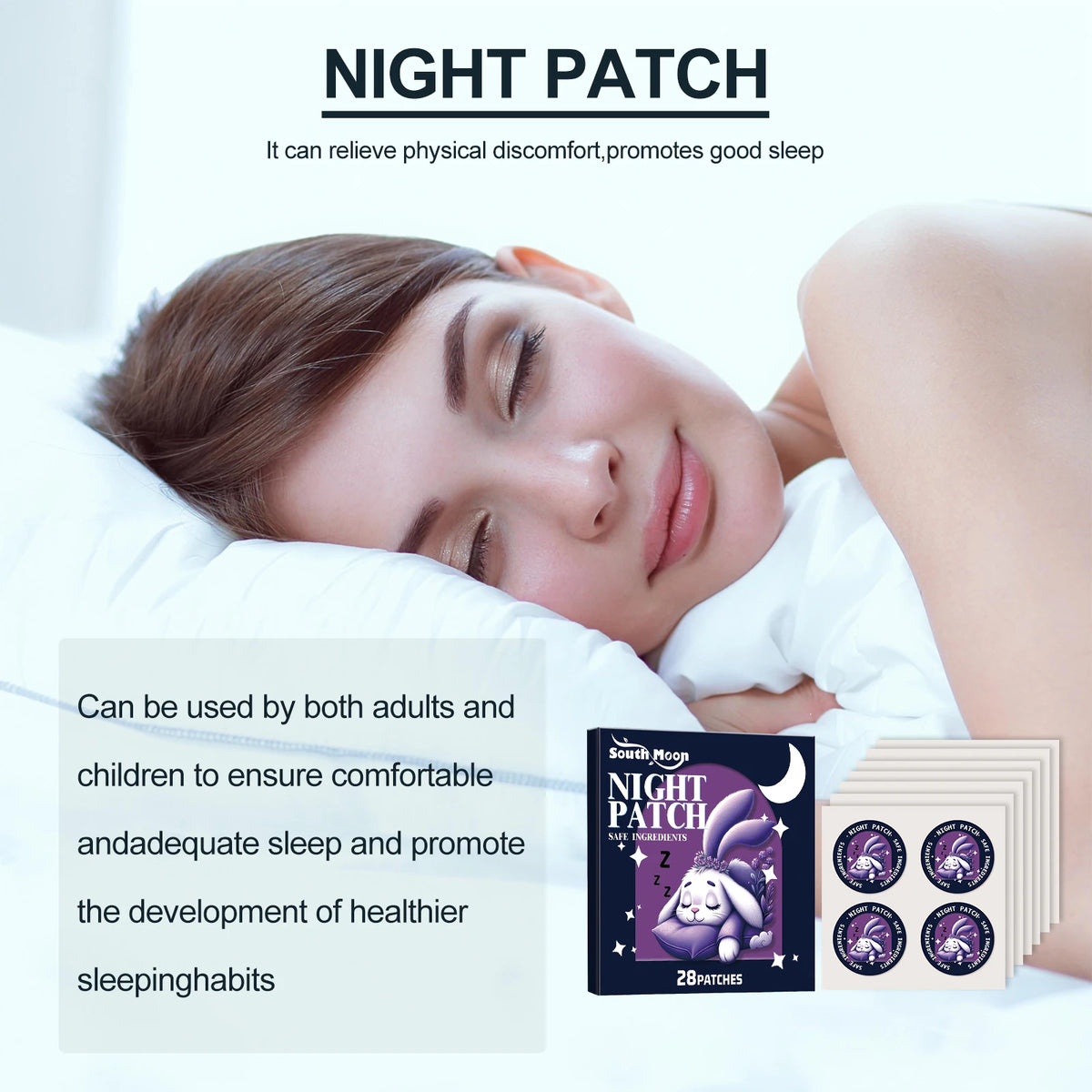 South Moon Sleep Patch – Soothing Relaxing Sticker 28pcs Sleep Aid Patch Qst
