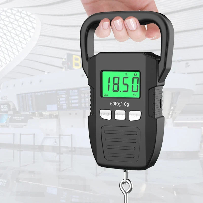 Portable Digital Hanging Scale 60kg – USB Rechargeable LCD Digital Hanging Scale Qme