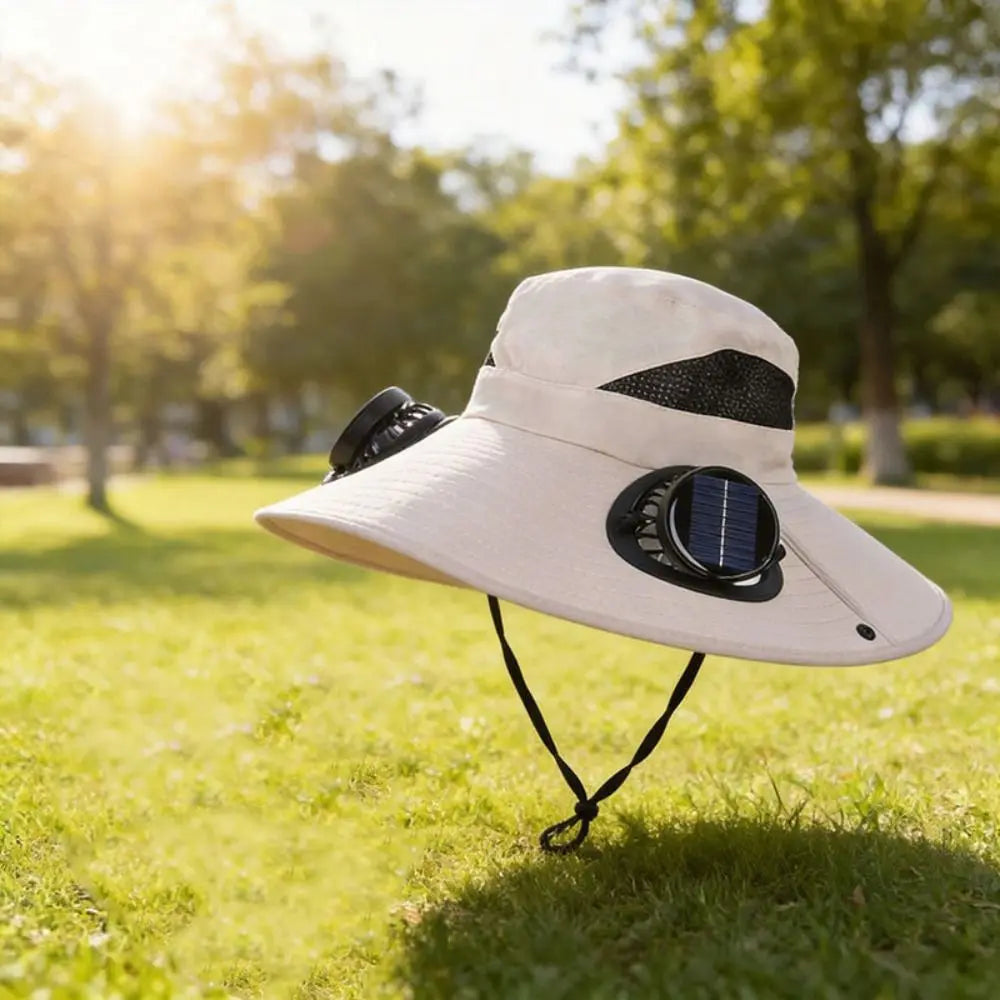 Solar Dual Fan Visor Cap | 3-Speed Breathable Summer Hat Solar Fan Cap Qme
