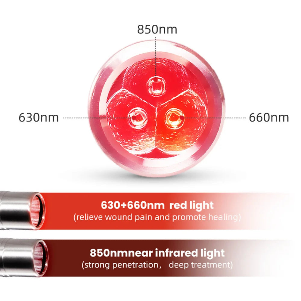 Portable Red Light Therapy Lamp 630nm 660nm 850nm USB Wand Red Light Therapy Wand Qst