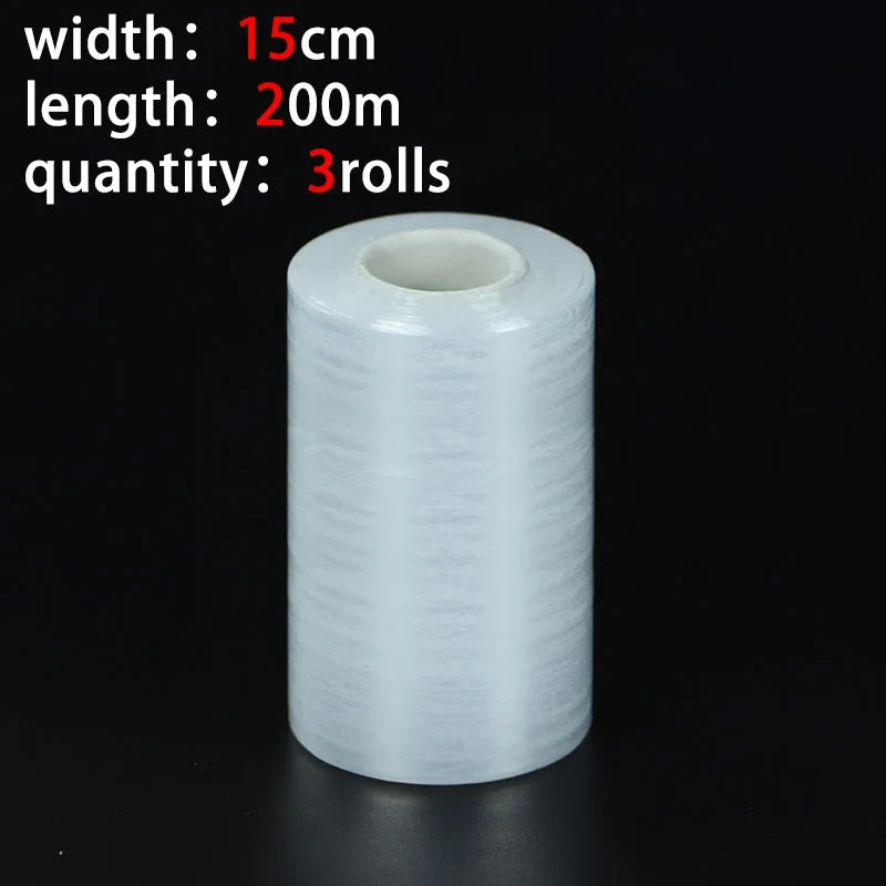 PE Stretch Film 200M Small Roll – Sealing & Packaging Wrap Stretch Wrap Film Qme 150mm-3rolls