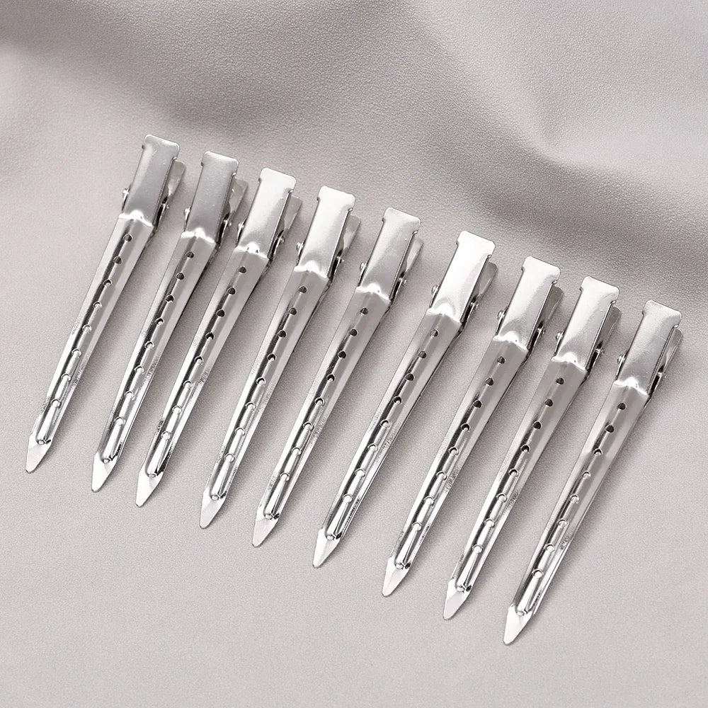 Metal Hairdressing Sectioning Clips – Alloy Styling Clamps Hair Sectioning Clips Qme Silver 2PCS