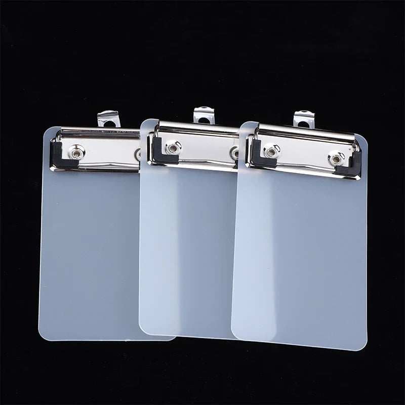 Transparent Clipboard with Hanging Hook | Portable Office & School Clipboard with Hook Qme 3Pcs 8x13.5CM