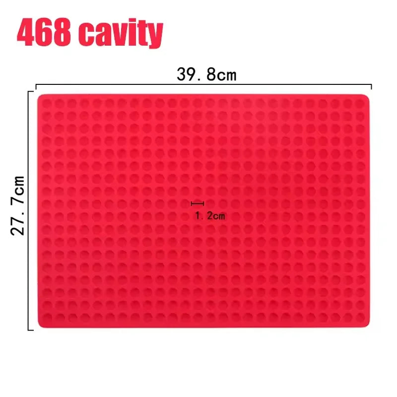 468-Cavity Mini Round Silicone Chocolate Mold – Candy & Treats Silicone Baking Mold Qst 468 Red