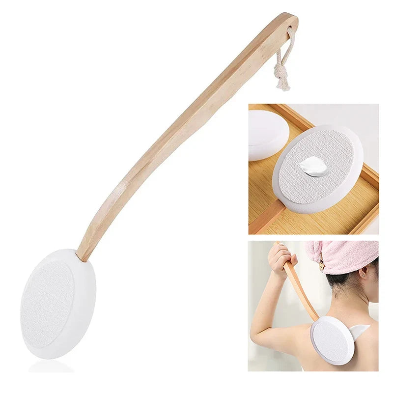Long Handle Shower Body Brush & Sunscreen Applicator Body Brush Scrubber Qme