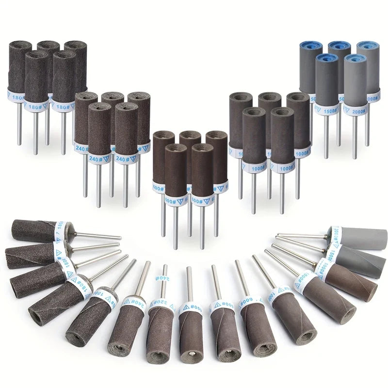 18-Pc Sanding Drum Set 1/8" Shank Grits 180–2000 Rotary Tool Rotary Sanding Drum Set Qme