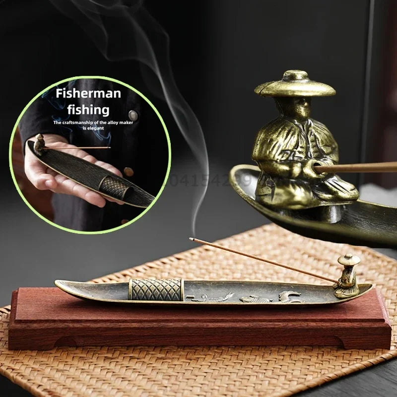 Metal Boat-Shape Incense Stick Burner | Classical Holder Incense Stick Holder Qme