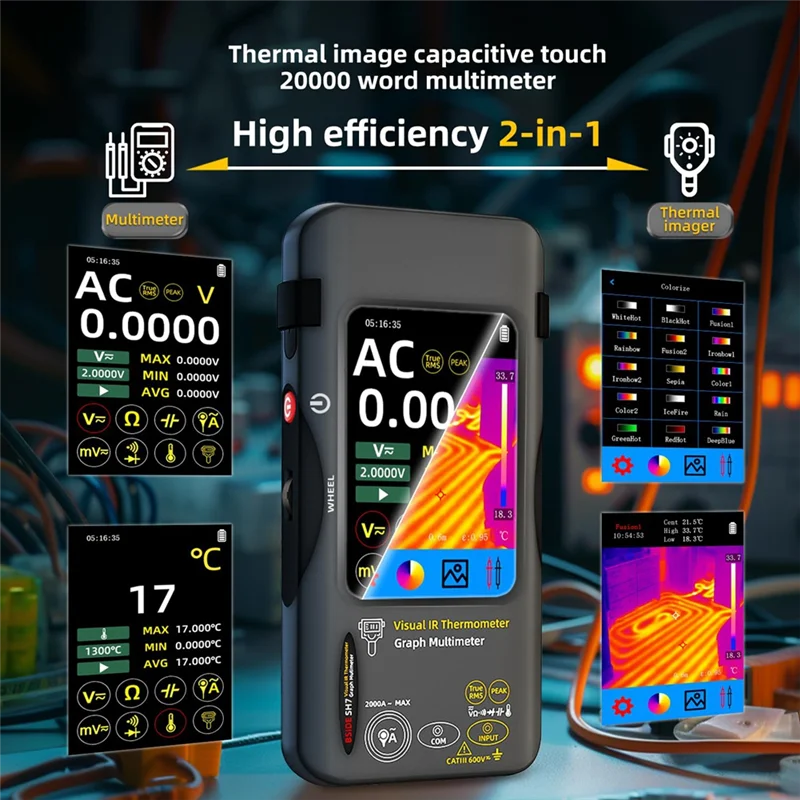 Thermal Imaging Camera Multimeter 320x320 25Hz | Qme A02F Thermal Imaging Multimeter Qme