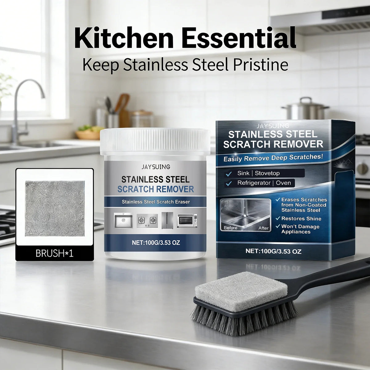 Stainless Steel Scratch Repair & Polish Restoration Cream Steel Polish Cream Qme