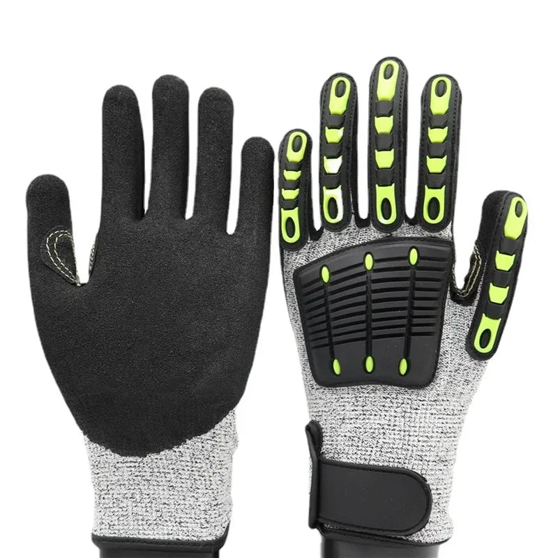 Cut-Resistant Work Gloves – Anti-Vibration & Impact Protection Work Safety Gloves Qme YELLOW L