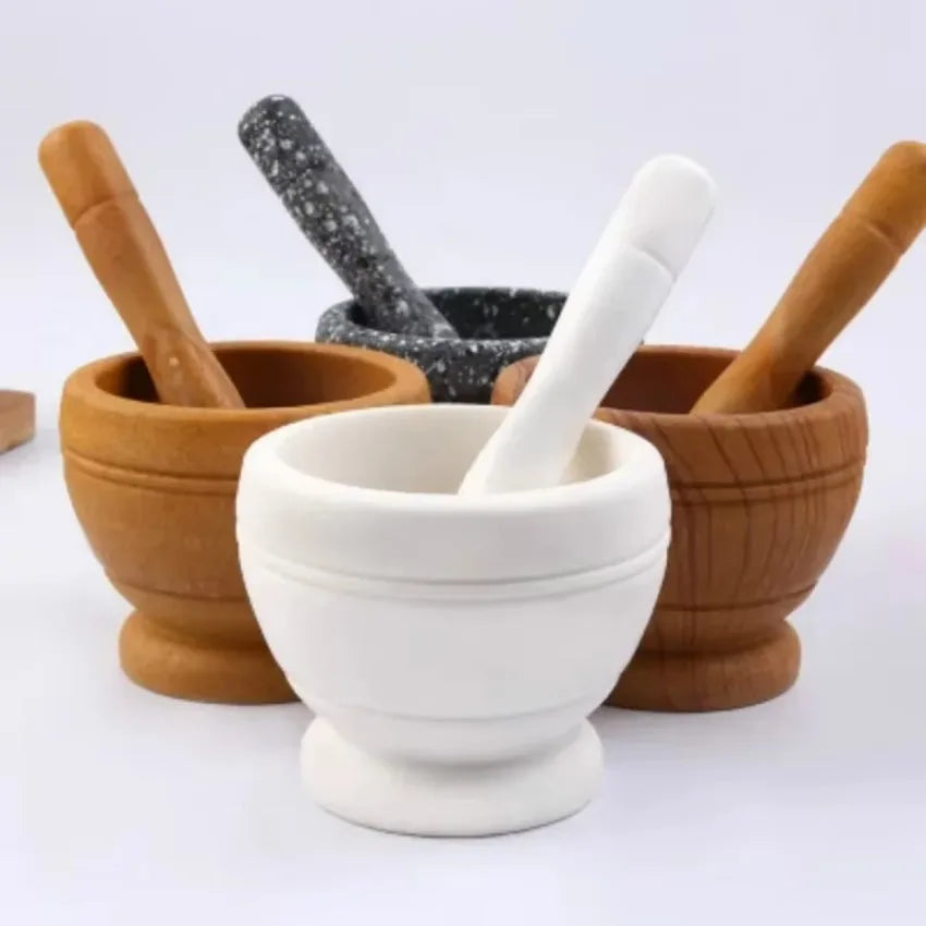 Manual Garlic Crusher Mortar & Pestle Spice Grinder Set Mortar & Pestle Set Qme