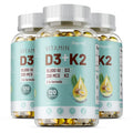 Vitamin D3 & K2 Supplement – Bone, Heart & Immune Support Vitamin Supplement Qst 120 Capsule-3bottles