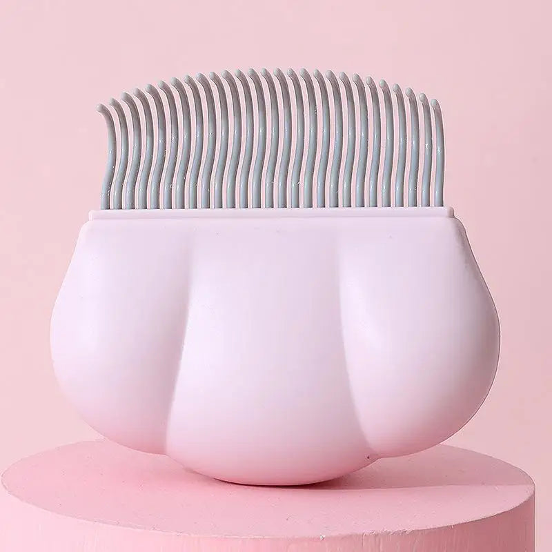 Self-Cleaning Pet Grooming Brush – Shell Shape Massage Comb Pet Grooming Brush Qst pink 9CM