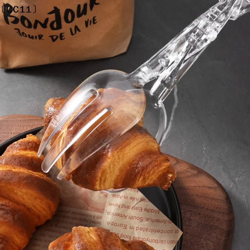 Transparent Plastic Salad Scissors Tongs – Food-Safe Salad Serving Tongs Qme