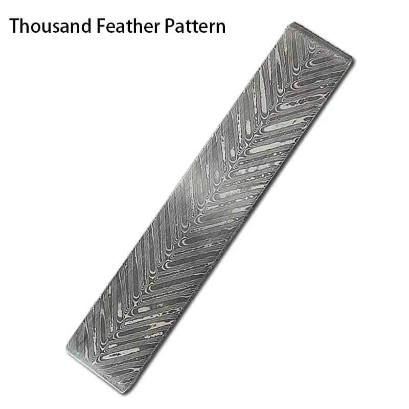 Damascus Steel Knife Billet 200x30x3mm – DIY Blade Making Bar Knife Making Billet Qst Feather 200x30x3mm