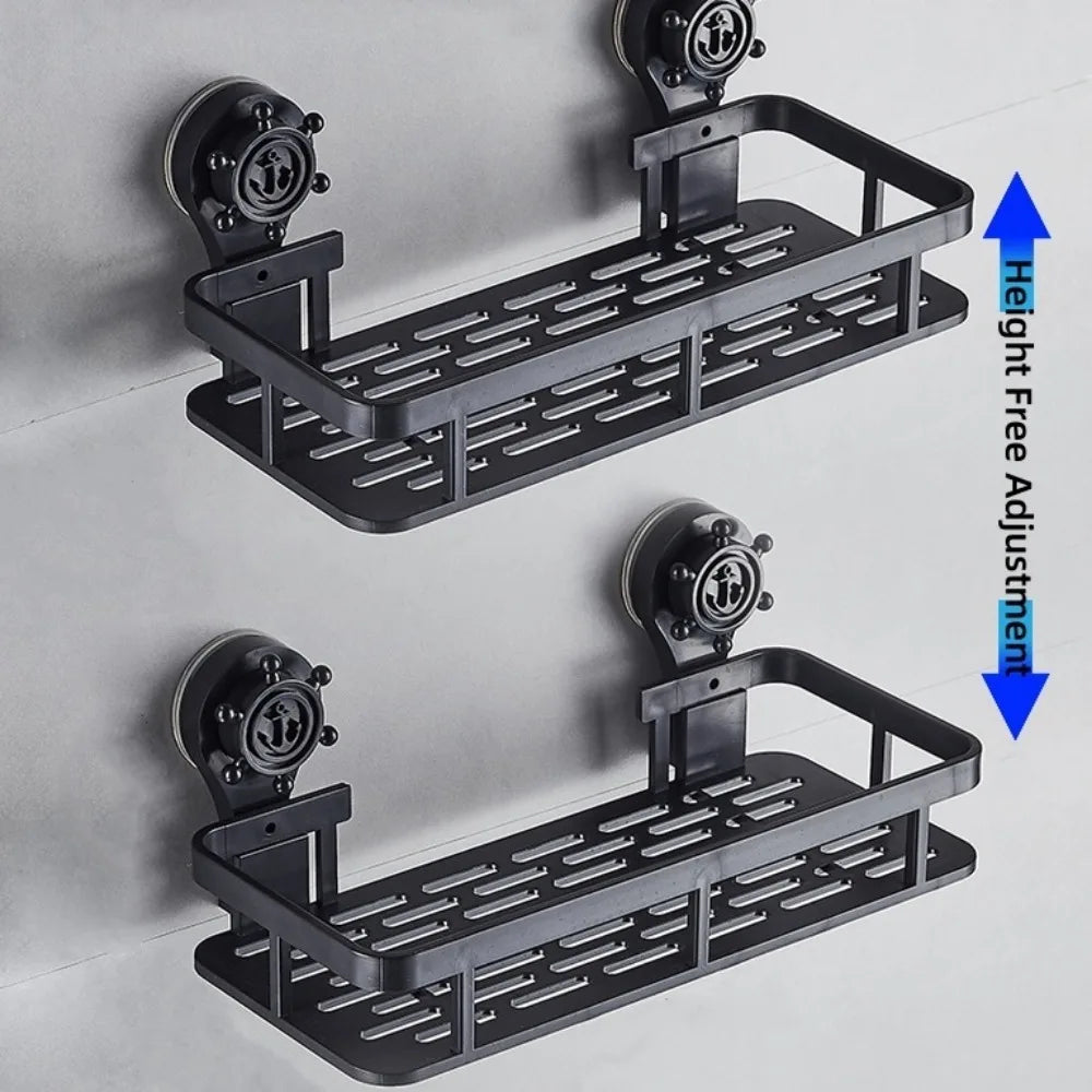 Wall Mounted Bathroom Storage Rack – No-Drill Suction Cup Shelf Bathroom Storage Rack Qme