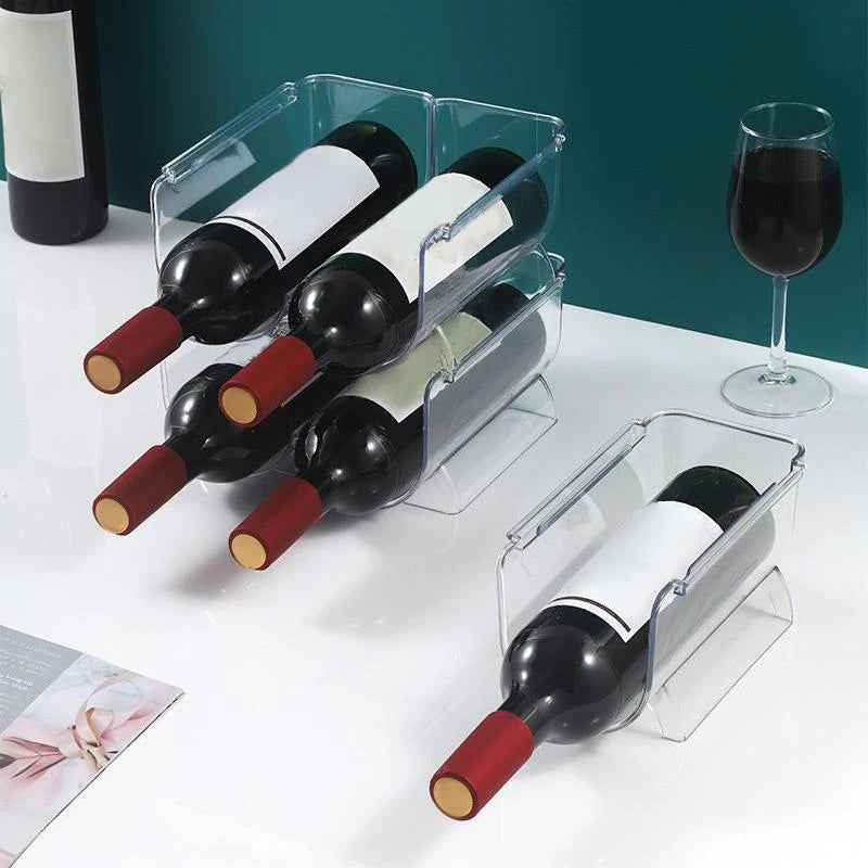 Stackable Wine Bottle Rack – Clear Counter Storage Stand Wine Bottle Rack Qst