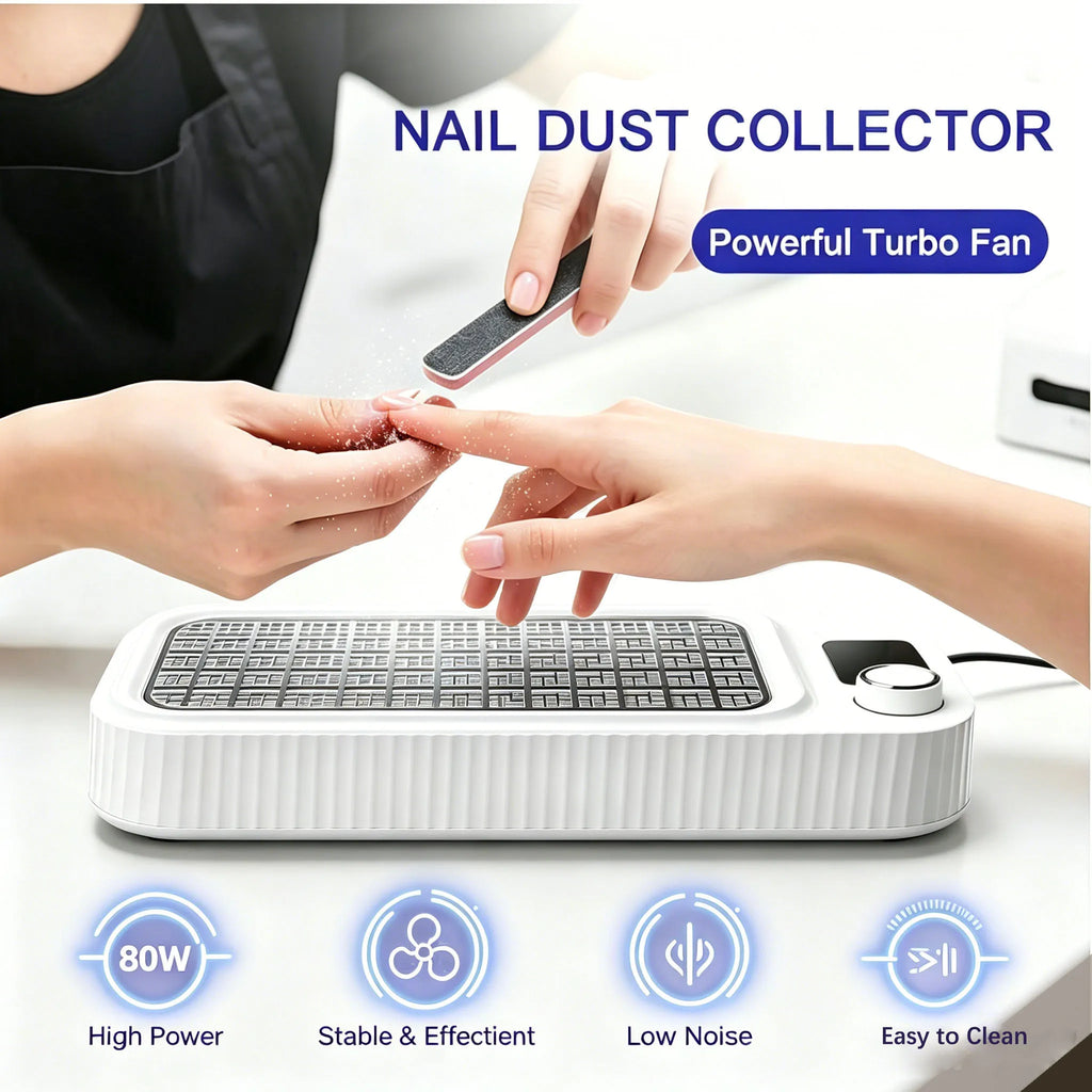 Vilnason 80W Low Noise Nail Dust Collector – Reusable Filter Nail Dust Collector Qst