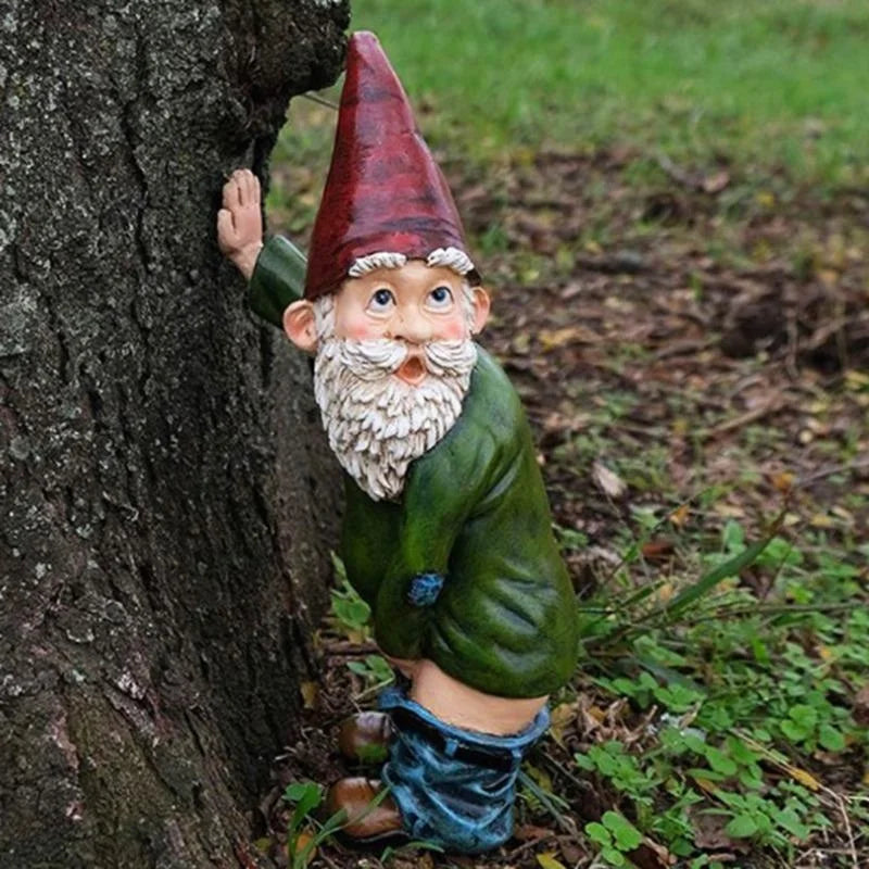 Novelty Gnome Resin Statue | Bearded Dwarf Garden Sculpture Garden Gnome Statue Qme