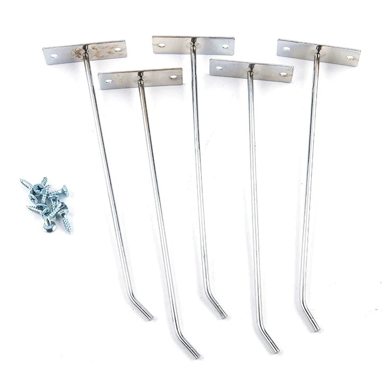 Steel Pegboard Hooks Oblique Wall Mount Hanger Set – 5 Pcs Pegboard Hook Set Qme 20cm