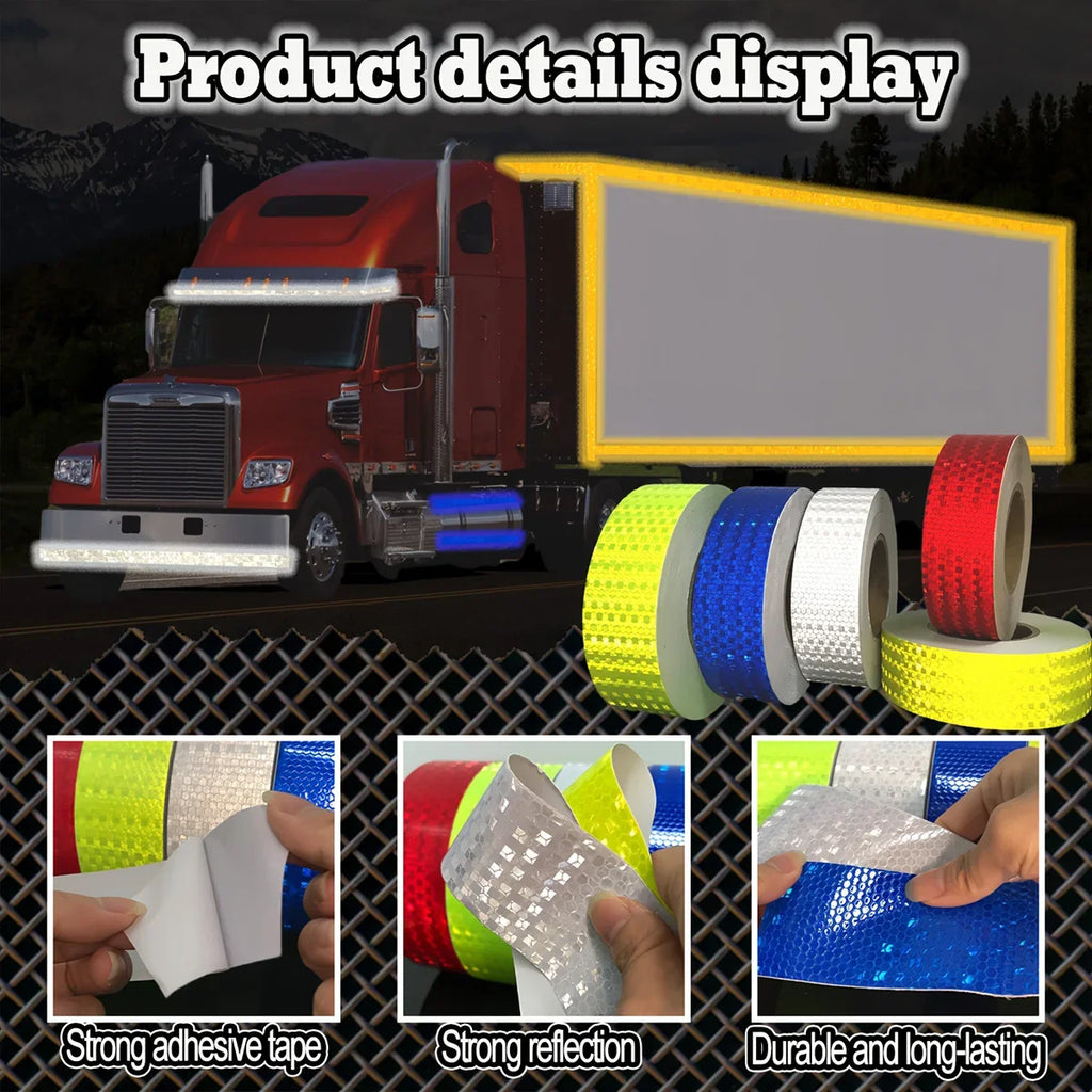 Car & Motorcycle Reflective Safety Tape – 7 Colors | Qme Reflective Safety Tape Qme