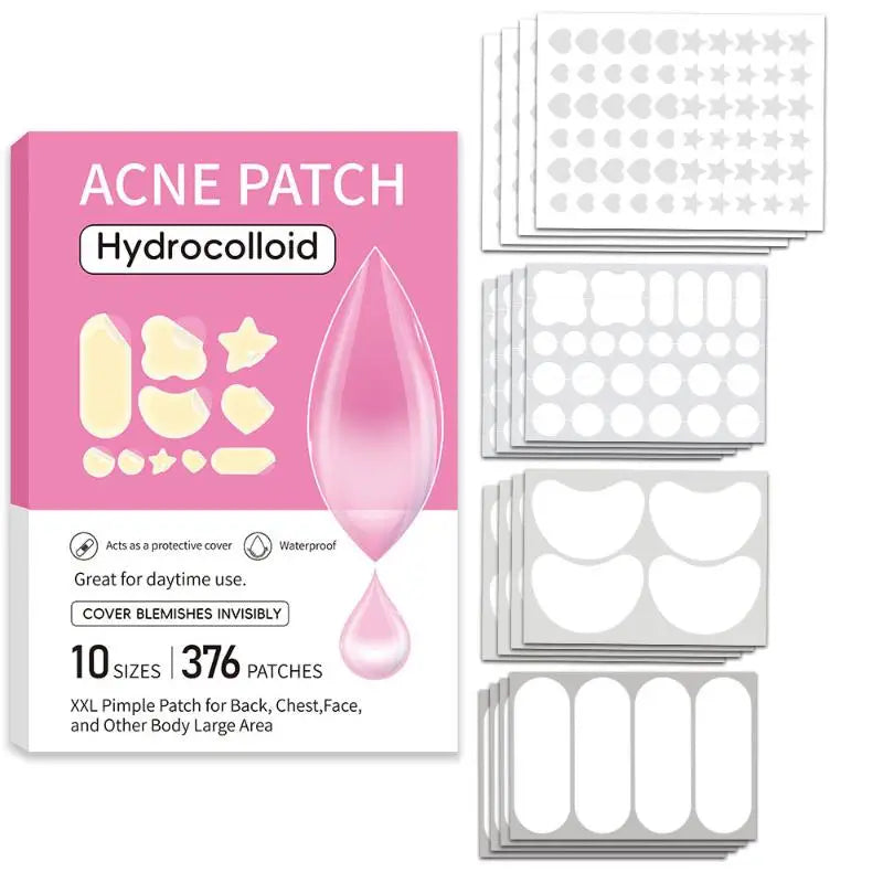 Hydrocolloid Acne Patches – Multi-Shape Invisible Bulk Pack Hydrocolloid Acne Patches Qme